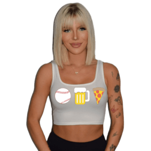 Baseball Crop Top White 1